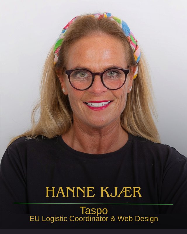 Hanne Kjær, Web Design and European Logistics Coordinator for TASPO