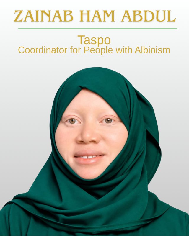 Zainab Ham Abdul, TASPO Coordinator for People with Albinism
